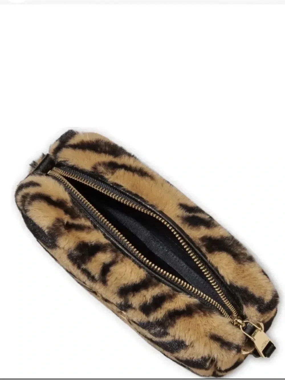 Marc Jacobs Tiger-Print Faux Fur Crossbody in Brown and Black with Gold Hardware - Picture 2 of 6